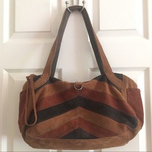 🍀 Lucky Brand Brown Suede Shoulder Bag 🍁